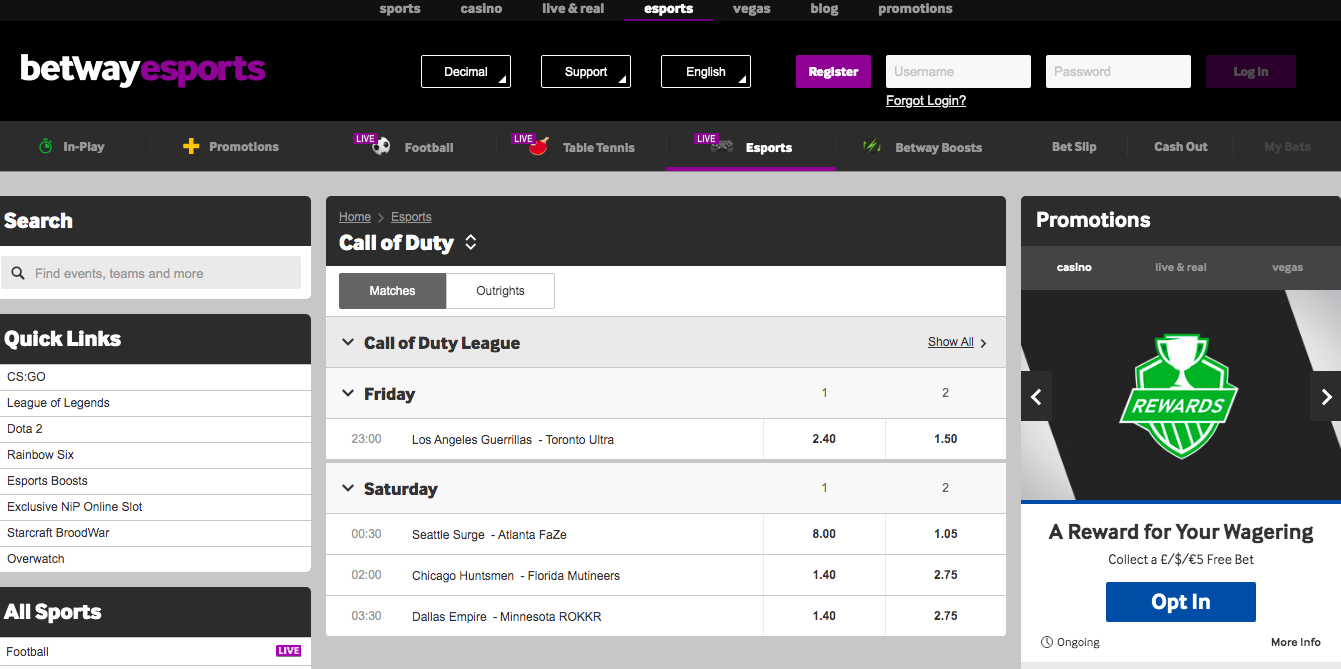 betway Call of Duty