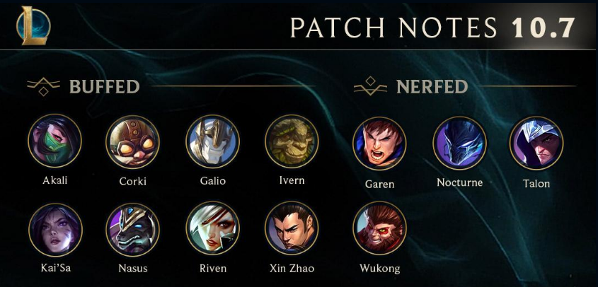 League of Legends 10.7 Patch Notes